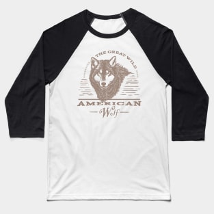 The Great Wild American Wolf Baseball T-Shirt